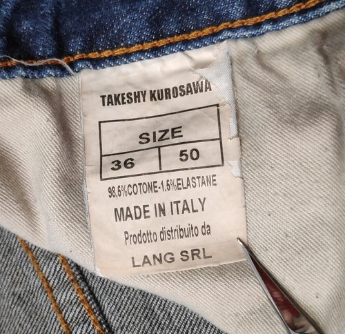 Takeshy Kurosawa Distressed Denim Jeans Handmade in Italy sz W34 - Picture 15 of 16