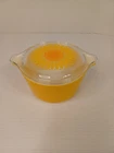 Vintage Pyrex 1 Qt Sunflower Daisy Yellow Dish With Lid