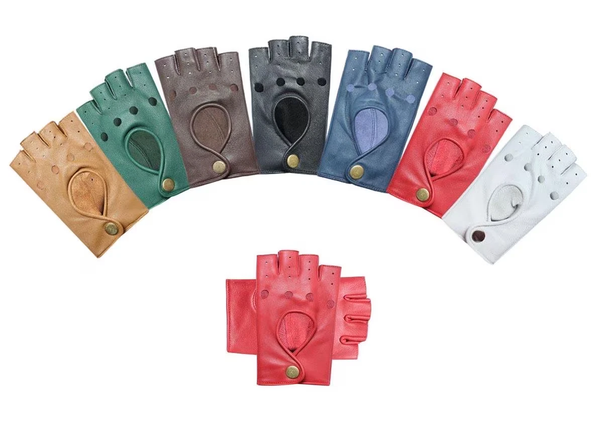 Women's Fingerless Leather Driving Gloves – Handmade premium ,gift ready for her