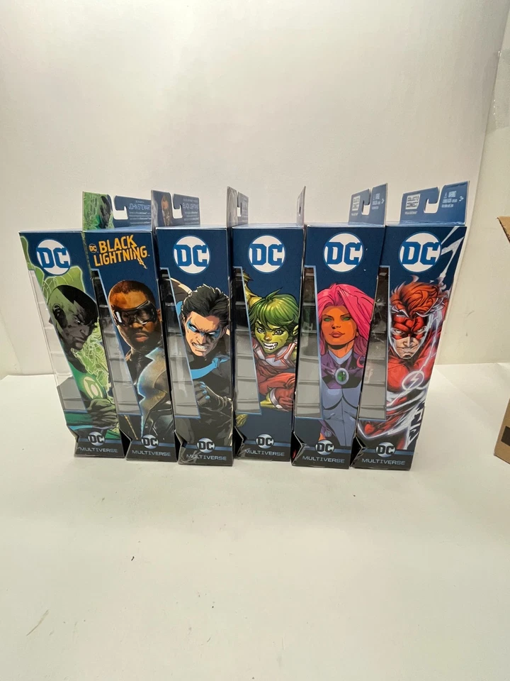 MATTEL DC UNIVERSO NINJA BATMAN CNC CONJUNTO DE 6 ASA NOTURNA, MENINO FERA, STARFIRE NOVO - Imagem 3 de 4