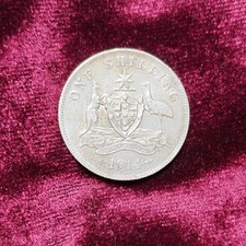 Antique 1914 Australian One Shilling Coin •925 Sterling Silver Good Condition