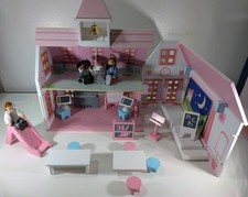 Early Learning Centre ELC Wooden Rosebud School Doll House With Accessories