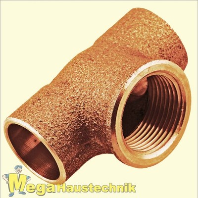 Löt-Fitting aus Rotguss T-Stück mit Innengewinde (i-IG-i) 4130G DVGW