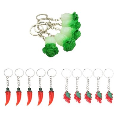 Simulated Vegetable Cabbage Charm Keychains Keyring for Car Key Bag Purse Decors
