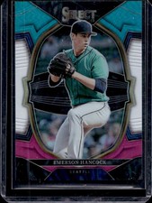 2023 Panini Select Emerson Hancock Teal/White/Pink Prizm Concourse #/49 Mariners