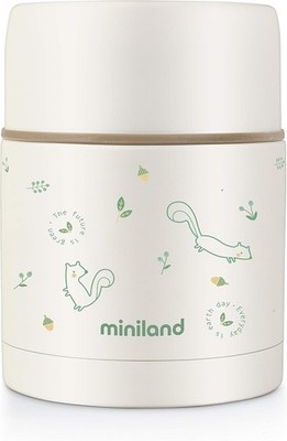 Miniland Nature Food Thermos 600ml Isolierbehälter Brei Beige 12h Warm