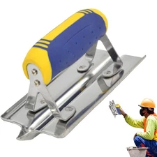 Cement Concrete Step Edger/Edging Soft Grip Trowel Curved Stainless Steel Edger