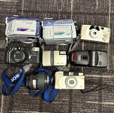 Lot of 8 Digital  Film Cameras FOR PARTS Sony Canon Olympus Minolta 