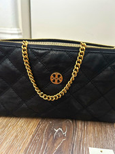 Tory Burch Willa Black Quilted Zip Shoulder B...