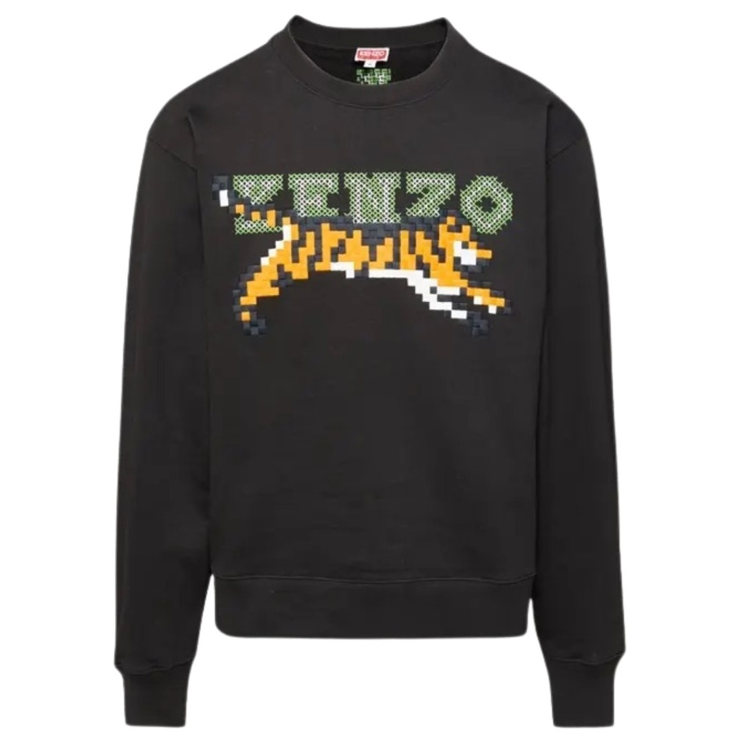 Kenzo Paris Digital Tiger Design Black Sweatshirt 61090₽