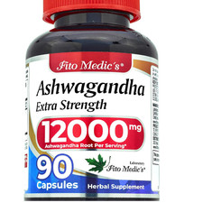 Ashwagandha Root Extract 12000mg 90 Capsules Natural Stress and Calm Support