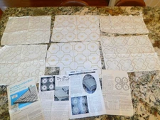 Vintage 6 Panels JOIN-IT Hemstitched MOTIFS for CROCHET Linen w Instructions LOT