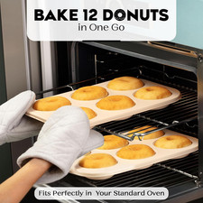 Donut Pan for Baking 2 Set Non-Stick Pans Carbon Steel Doughnut 6 Cavity Trendy