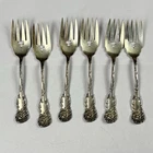Reed & Barton La Reine Sterling Silver Salad Forks 6 Lot 1893 Pattern No Mono