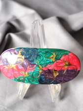 Multicolor Enamel Hair Clip Barrettes Metal Hair Accessory Floral Theme