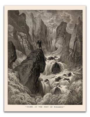 Tigris at the Foot of Paradise   Gustave Doré Dante Paradiso, Wall Art Print