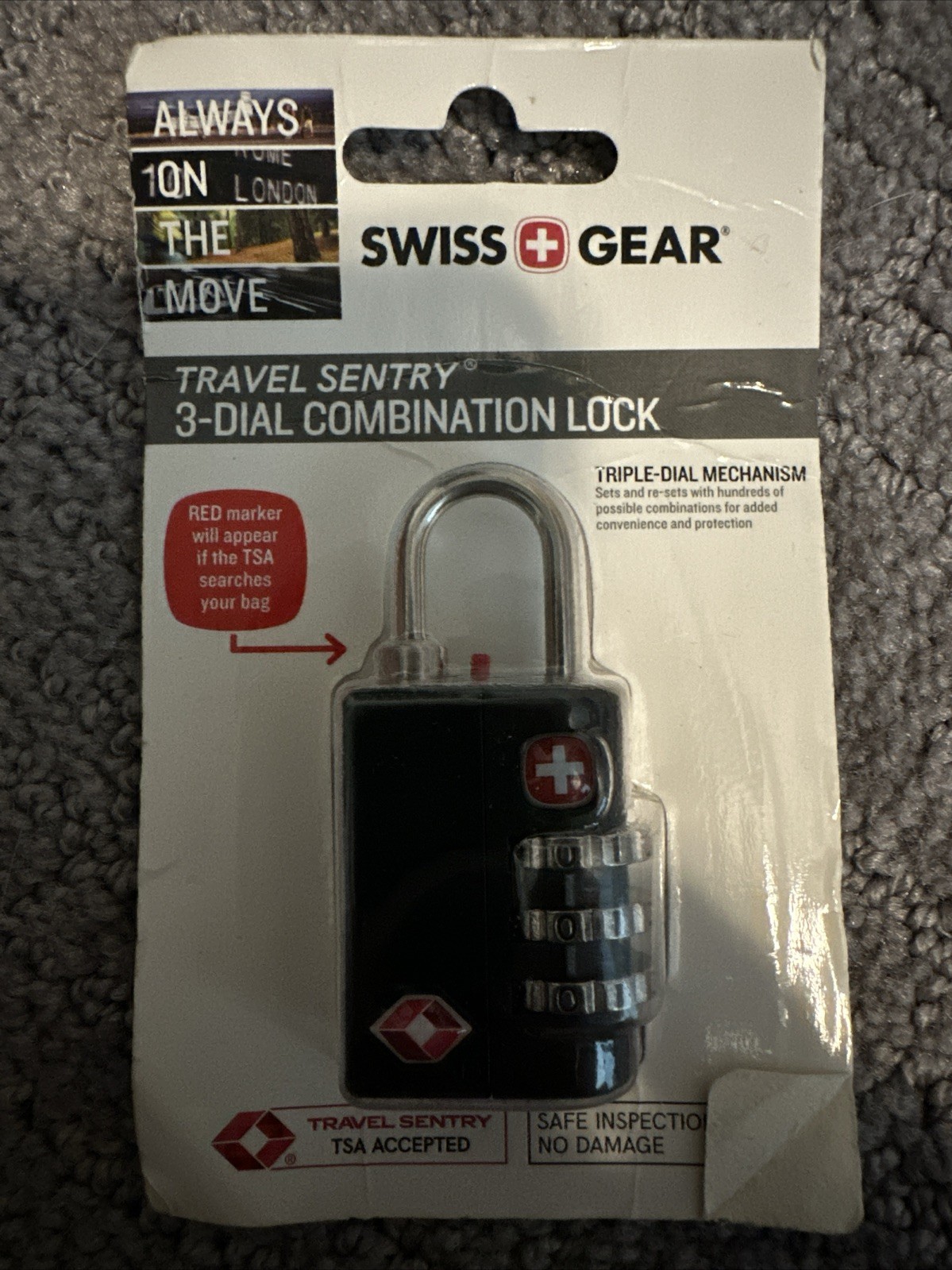 SWISS GEAR TRAVEL SENTRY 3 DIAL COMBINATION LOCK FOR LUGGAGE