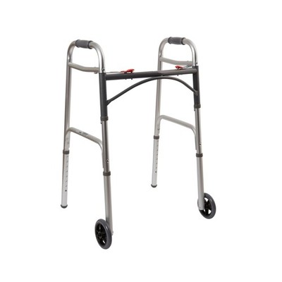 McKesson Aluminum 32 to 39'' H Dual Release Folding Walker 4 Ct