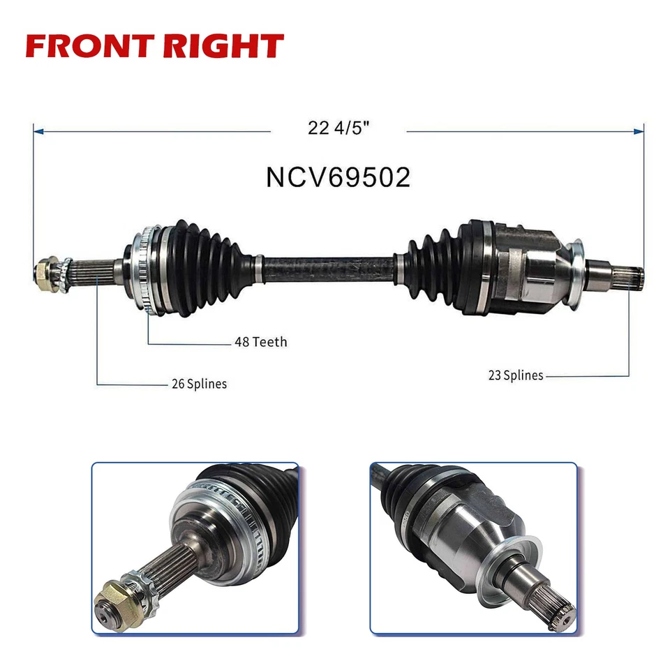 Par de ejes delanteros CV para Toyota RAV4 1996-2000 1988-1989 Toyota Camry 2,0 L Foto 3 de 4