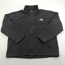 North Face Jacket Mens 2XL Black Softshell Full Zip Windproof Outdoor Coat
