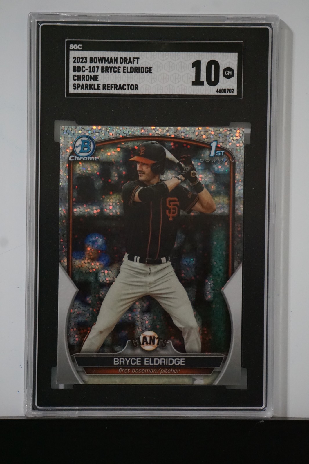 SGC 10 Bryce Eldridge 2023 Bowman Draft #BDC-107 Chrome Sparkle Refractor