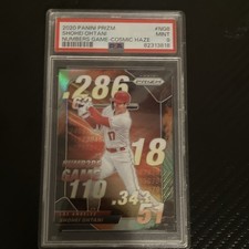 2020 Panini Prizm Shohei Ohtani Numbers Game Cosmic Haze Prizm NG-8 PSA 9