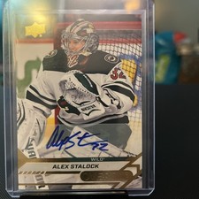 2020-21 Upper Deck Overtime Gold Foil Autographs Alex Stalock Minnesota Wild #34