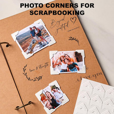 White Photo Corners Self-Adhesive, 120 Pcs Acid Free Photo Corners for Scrapb...