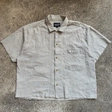 Vintage Y2K Local Motion Plaid Button Up Shirt Surf Boxy Cropped Mens M