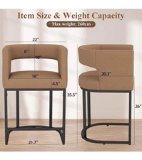 Acacia Wood Bar Chairs, 2-Pack, Solid, for Home and Pub Dining Counter Stools