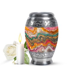 Colorful Abstract Large Cremains Urn For Ashes Adult Father 10 Inch