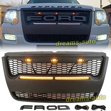 Front Grille For 2006-2010 Ford Explorer Raptor Style Grill Matte Black Wletter