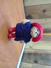 Vintage 1994 Eden Paddington Bear Plush Stuffed Animal Red Hat Gray
