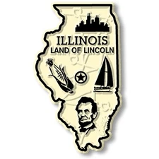 Illinois Small State Magnet by Classic Magnets, 1.5" x 2.5"