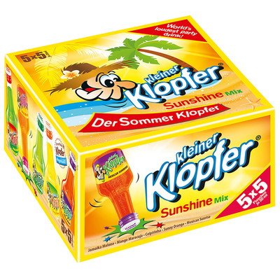 Kleiner Klopfer Sunshine Mix 25 x 20 ml (5 Sorten), Party Shots, Fun Shots