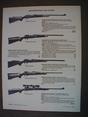 1986 Rifles Marathon, Mossberg, Parker-Hale 2 sided Vintage PRINT AD ...