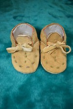 Native American Beaded Infant/Doll Moccasins, NEVER WORN, MADE IN THE USA