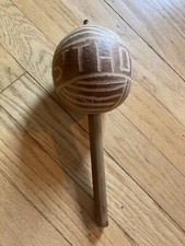 Jamaican Maracas Hand Percussion Gourd Carved Musical Instrument St Thomas 11"
