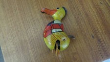 Vintage Antique J. Chein Mechanical Tin Litho Walking Duck Wind Up Toy
