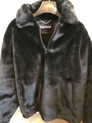 supreme black fur jacket