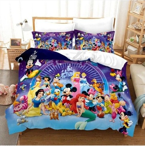 Girls Disney Princess Doona Quilt Duvet Cover Single Double Queen Bedding Set - Picture 17 of 40