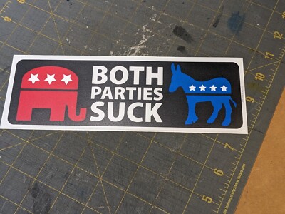 Both Parties Suck decal Democrat/Republican Biden/Trump