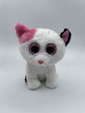 Ty MUFFIN White Pink Black Colorblock Beanie Boo Kitty Cat Kitten Glitter 2013