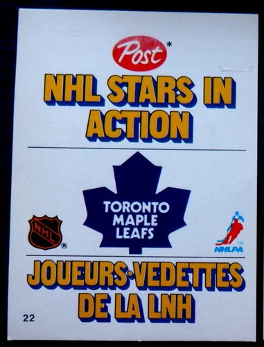 Post NHL Stars in Action stand-up #22 1981 -82, Wilf Paiement - Maple Leafs
