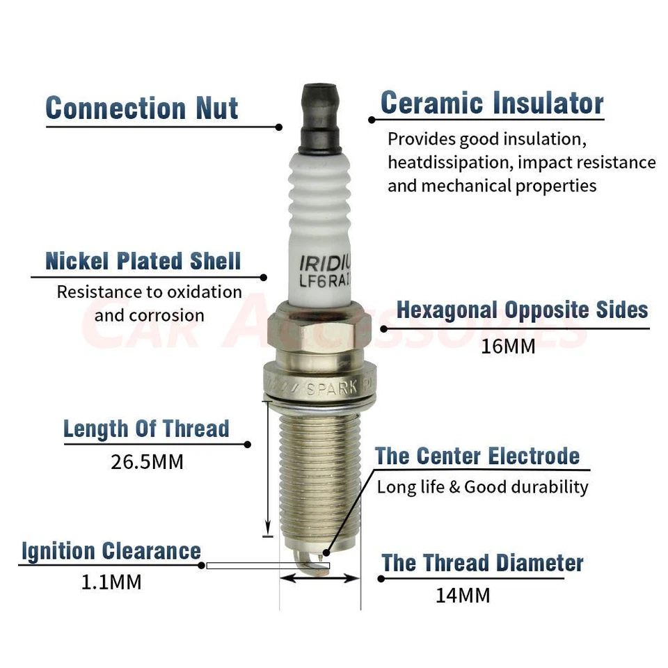 6X Bobina de encendido OEM y 6X Bujías de iridio para Lexus GS300 GS350 IS250 UF507 Foto 4 de 4