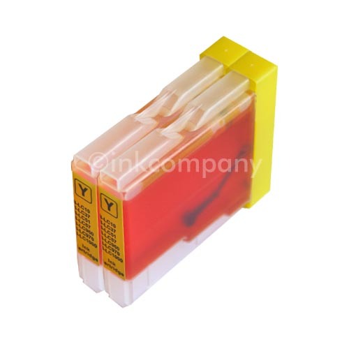 2X Yellow LC970 LC1000 Kompatibel Zu Brother Dcp 130C 135C 150C 153C 157C 750CW-image