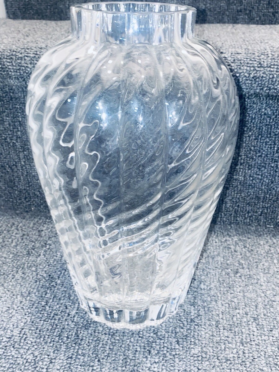 Vintage Tiffany & Co. 13 1/4” Oriental Flower Vase Clear Large