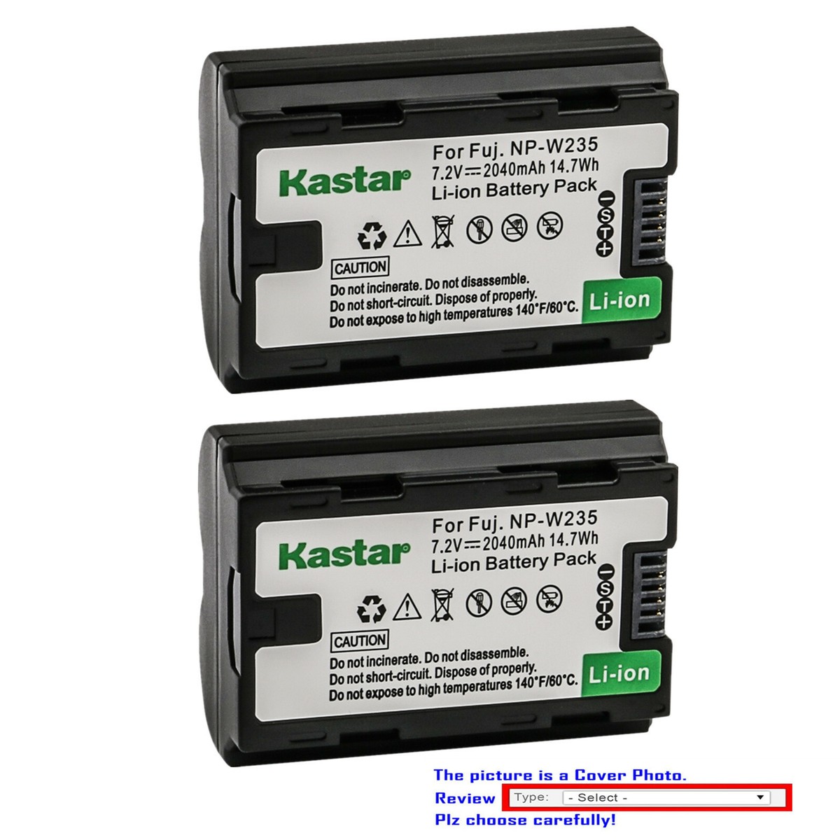 Kastar NP-W235 Battery Replacement for Fujifilm X-S20 Mirrorless