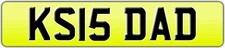 KS INITIALS DAD NUMBER PLATE KS15 DAD PRIVATE CAR REG KS IS DADDY FATHER NO FEES