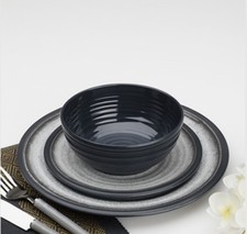 Flamefield Granite Grey Melamine Sets of 2 OR Individual Plate Bowl Cup Mug